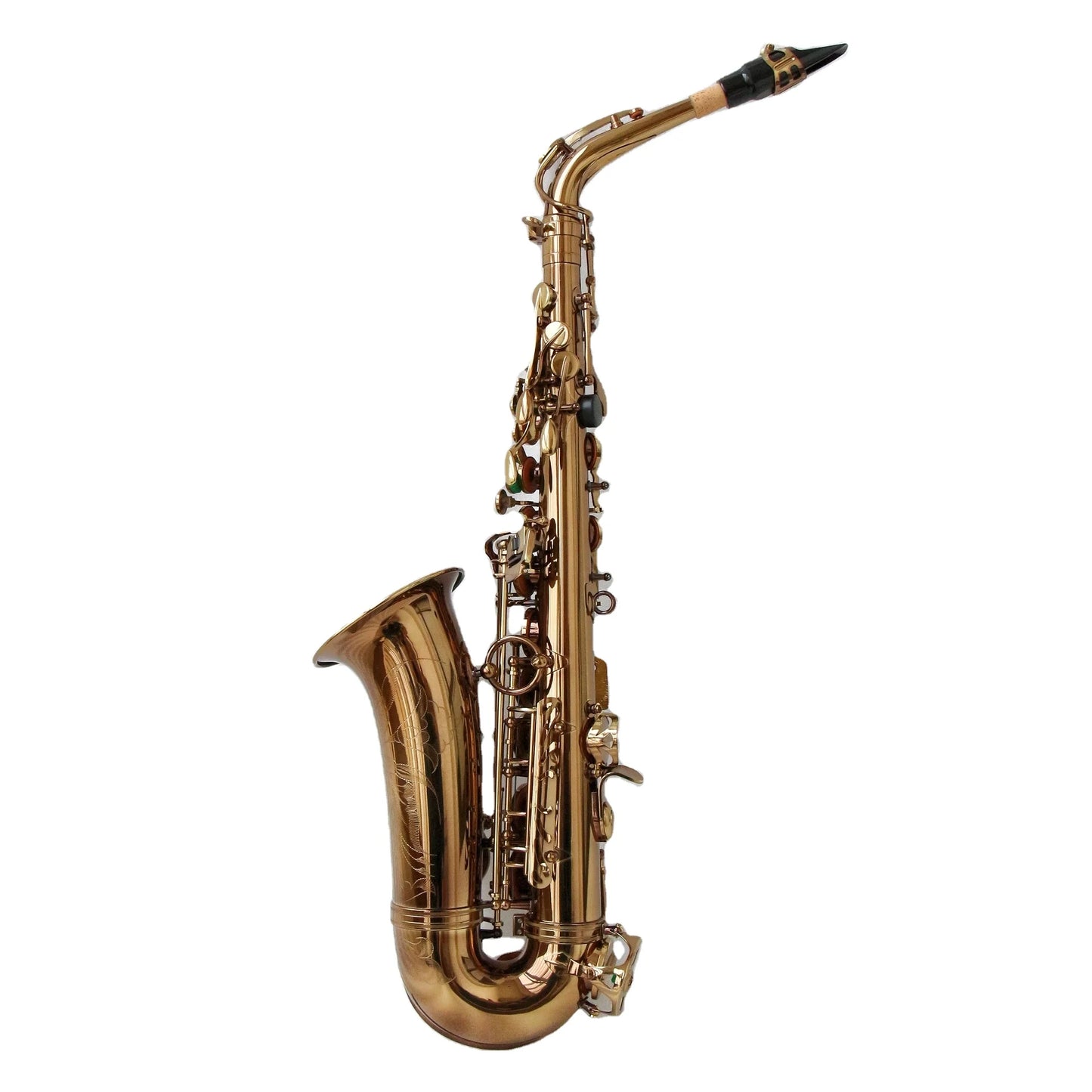 Professional saxophone alto Eb tone Brass body Coffee Gold Plated alto saxophone for performance