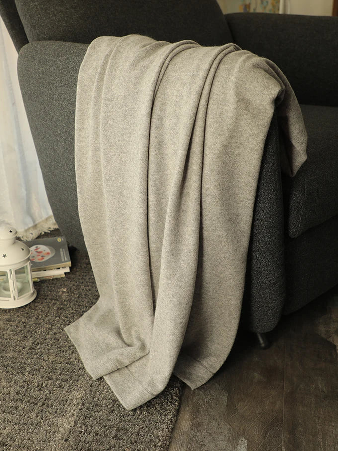 Pure cashmere blanket, bed, leisure blanket, single blanket, meditation blanket, skin-friendly winter warmth, diamond grid