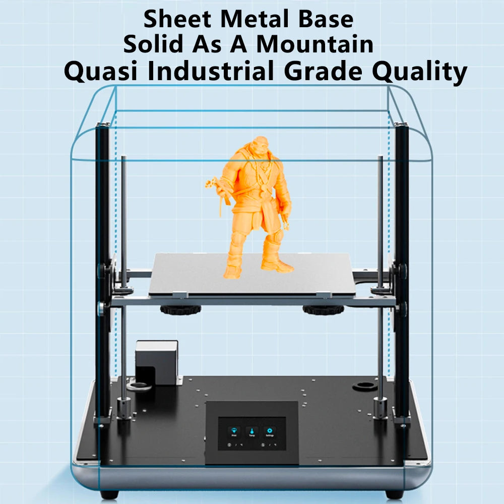 Quasi-industrial Grade 3D Printer Stable Printing Safe Wide Voltage Power Supply 4.3 Inch Touch Screen Material Break Detection