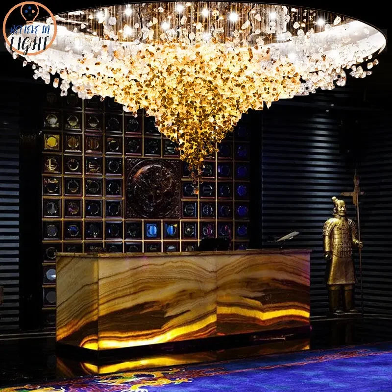 Reception Room Chandeliers Villa Luxury Pendant Lighting For Living Room Hotel Hall Large Indoor Decor Hanging Lamps