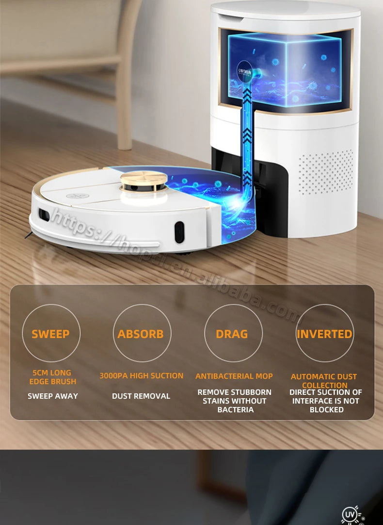 Rechargeable 3 in 1 Intelligent cleaning robot auto charging vacuum cleaner and smart home sweeping floor sweeper robot