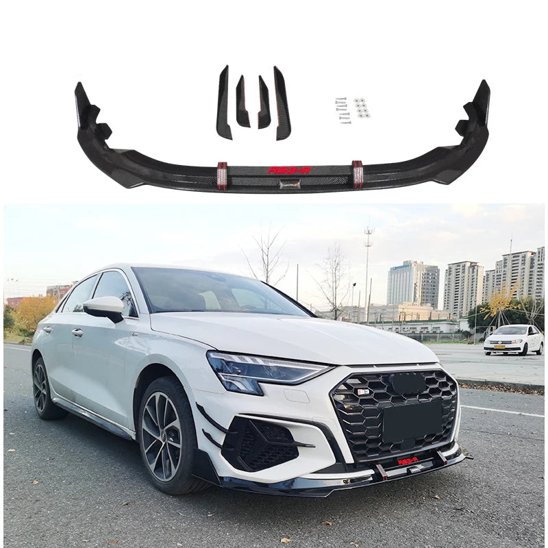 Retrofitted Sports Models All-In-One Special Three Compartments Front Bumper Lip For  A3 2021-2022