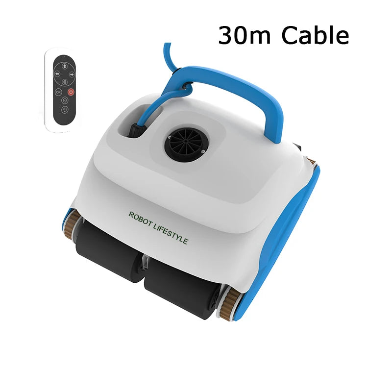 Robot Swimming Pool Cleaner Intelligent Robotic Vacuum Cleaner 15m or 30m Floating Cable Smart Clean Wall Floor Stair Tiles PVC