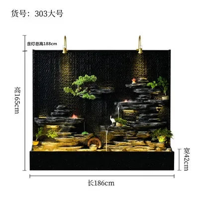 Rockery and flowing water landscape water curtain wall/entrance screen hotel villa courtyard decoration hall water feature wall