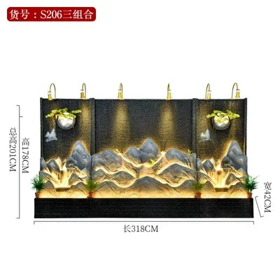 Rockery and flowing water landscape water curtain wall/entrance screen hotel villa courtyard decoration hall water feature wall