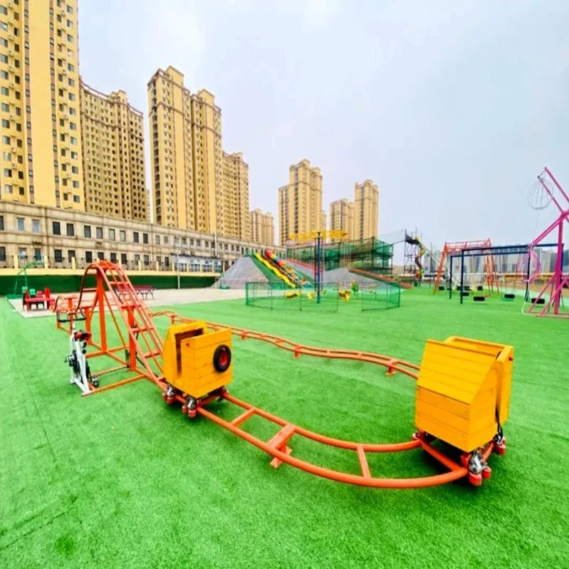 Roller coaster Douyin Internet celebrity unpowered pedal toys Amusement equipment Parent-child human roller coaster