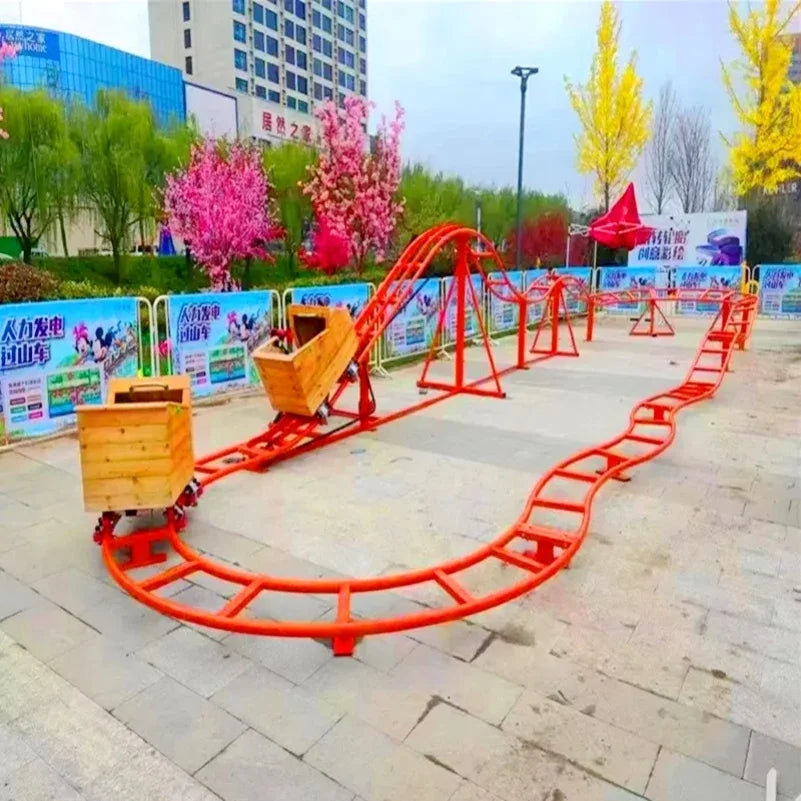 Roller coaster Douyin Internet celebrity unpowered pedal toys Amusement equipment Parent-child human roller coaster