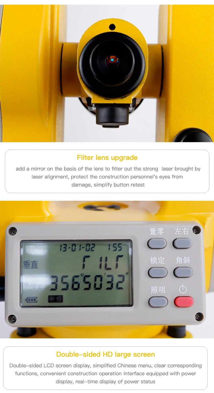 electronic upper and lower laser theodolite measuring instrument Jiufutian high precision JFT 2A-J