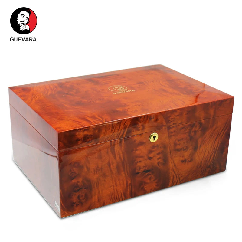 GUEVARA Cigar Humidor Box Cedar Wood With Humidifier For Men Gift Portable Travel Case Cigar Box With Metal Hygrometer