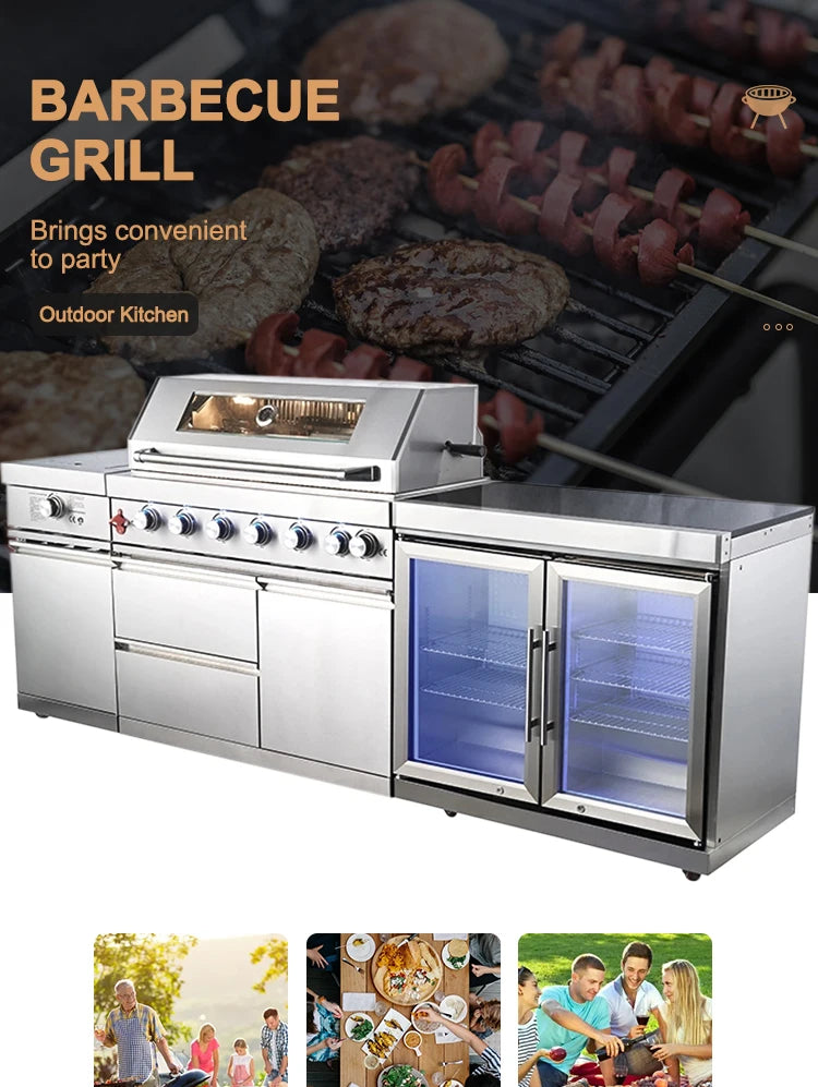 Garden Designed Stainless Steel Custom Gas Grill BBQ Machine Outdoor Kitchen