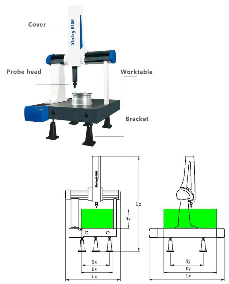 Manual optical precision 3D three dimension coordinate measuring machine instrument