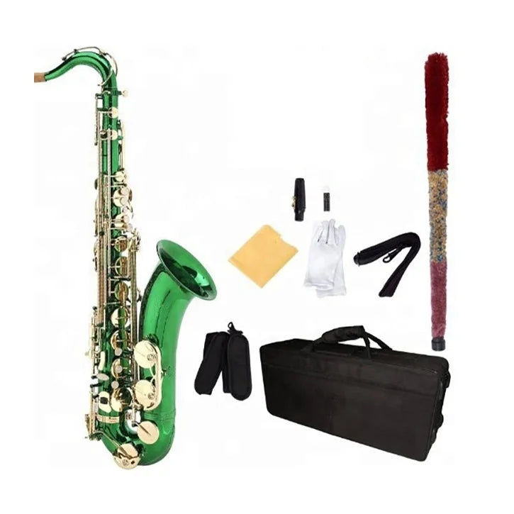 SEASOUND OEM High Quality Cheap Green Body Lacquer Keys Tenor Saxophone JYTS103DGRL