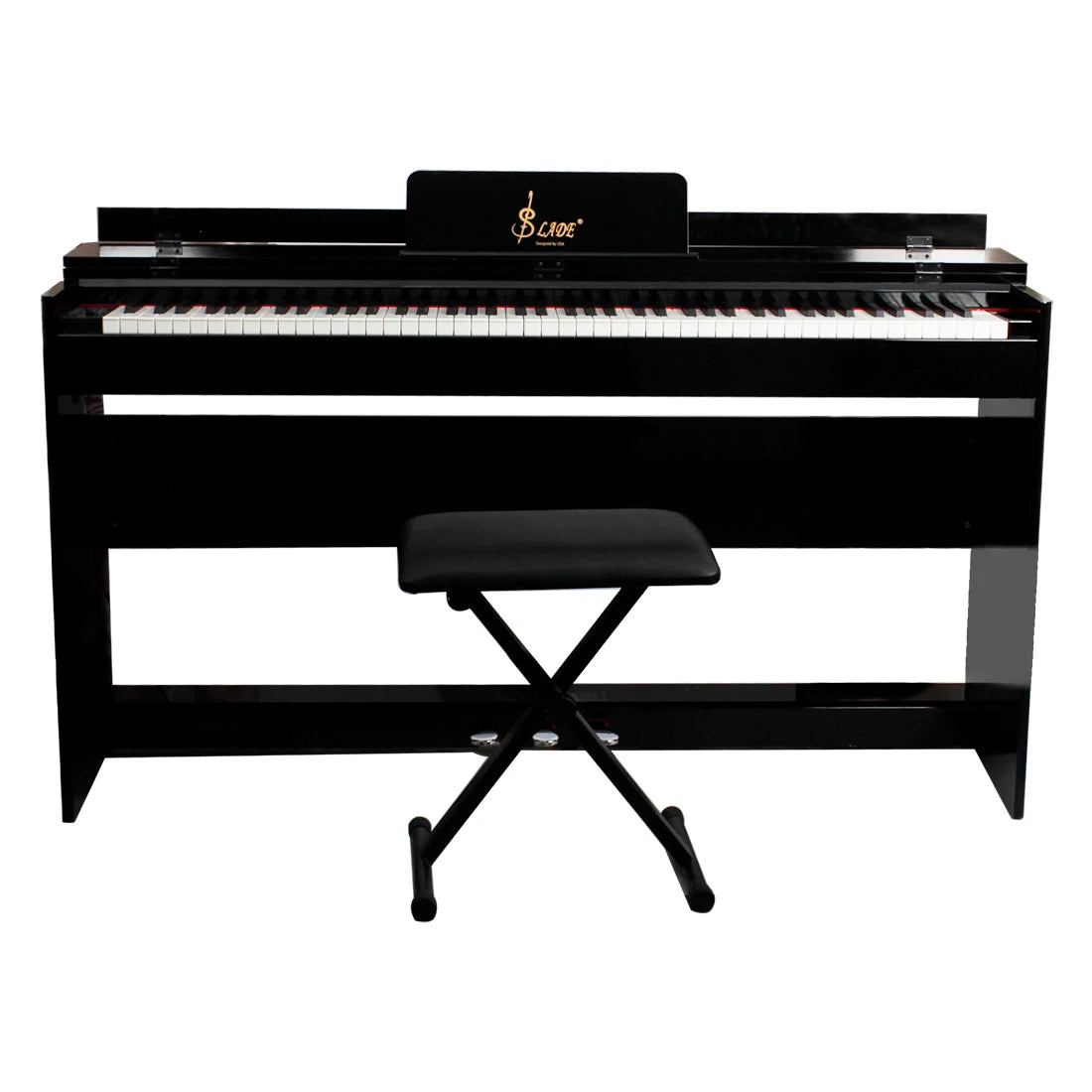 SLADE 88 Keys Upright Piano Professional Digital Electronic Black Piano Weighted Keyboard Instrument with Piano Bench