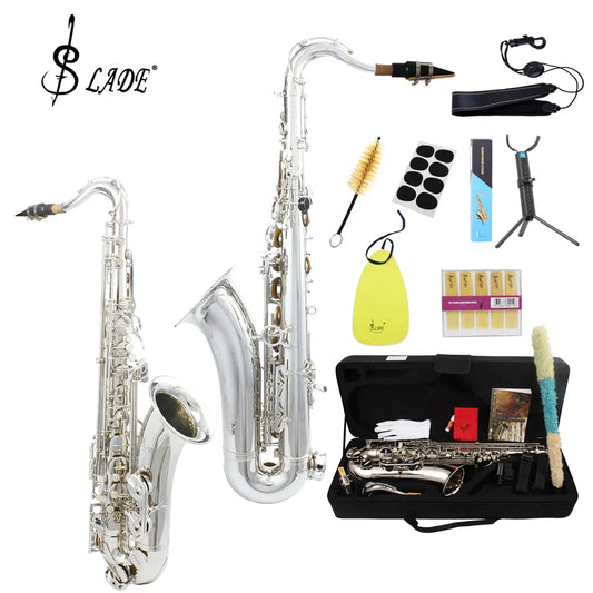 SLADE Professional Bb Tenor Saxophone Brass High Quality Saxophone Music Instrument Tenor Sax with Case Reeds Bracket Parts