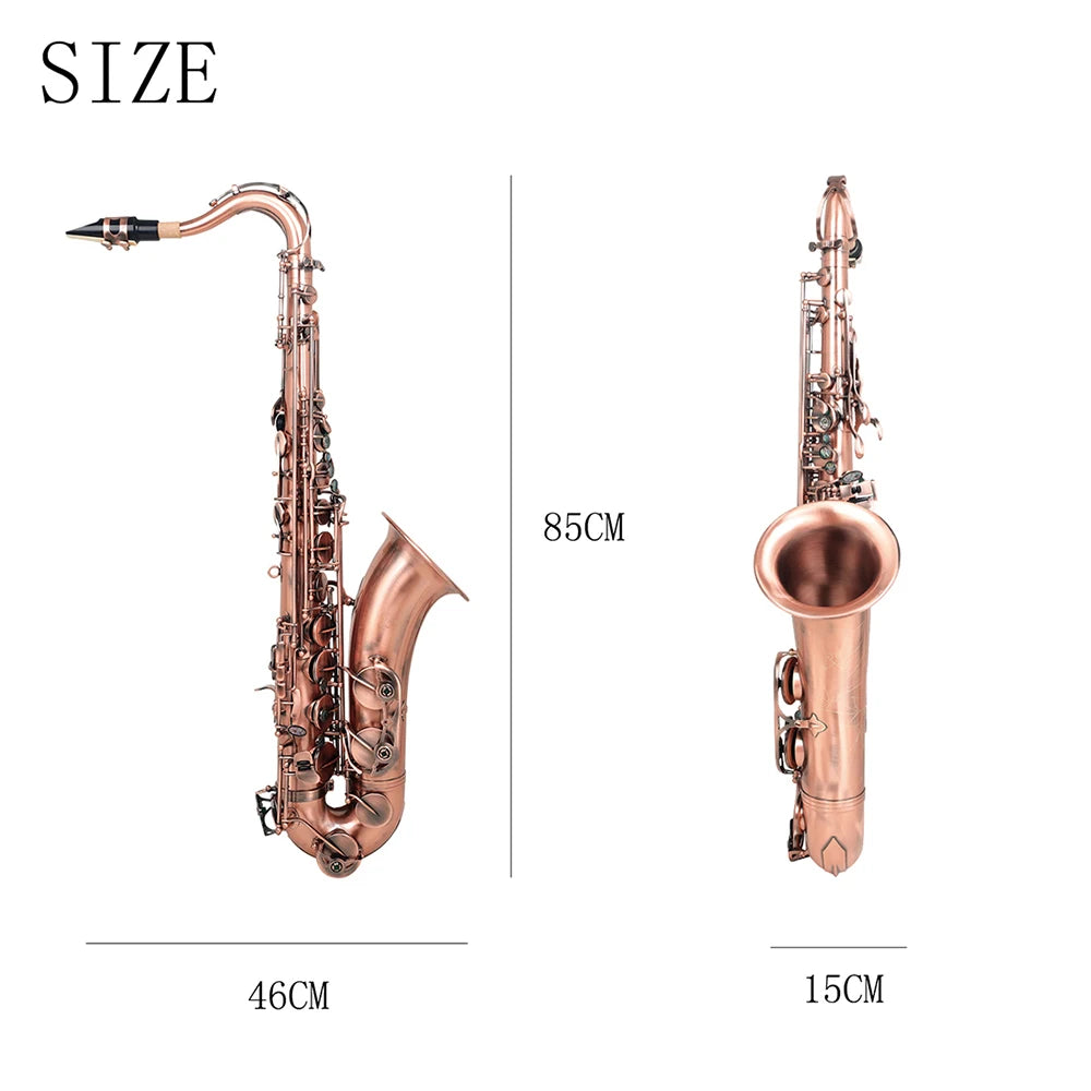 SLADE Tenor Saxophone Professiona Brass Gold Silver Nickel Plating Classic Tenor Saxophone Bb Adjustment Sax with Accessories