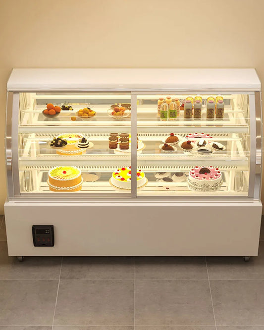 Seafood Hotel Buffet Dessert Cake Refrigeration Display Cabinet Front Door Open Coffee Shop Milk Tea Shop Fruit Preservation Cab