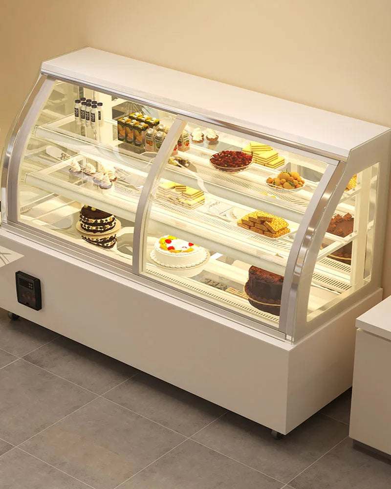 Seafood Hotel Buffet Dessert Cake Refrigeration Display Cabinet Front Door Open Coffee Shop Milk Tea Shop Fruit Preservation Cab