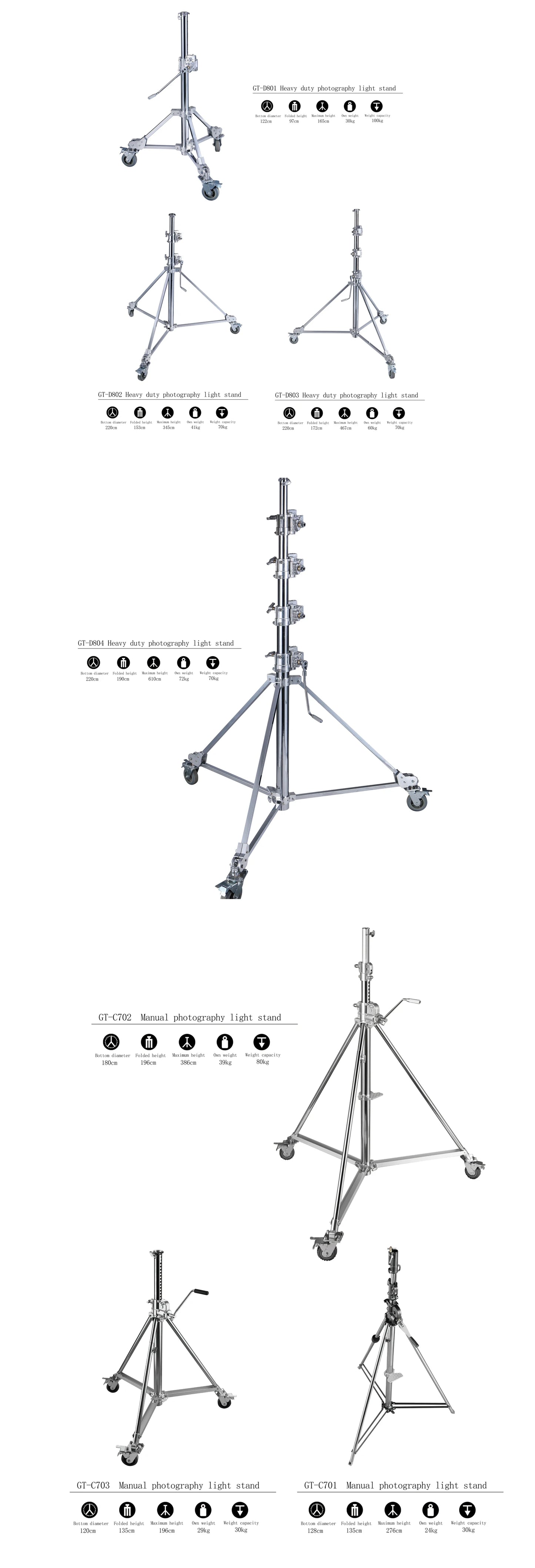 steel heavy duty video camera shooting accessories professional studio photography equipment light stand tripod