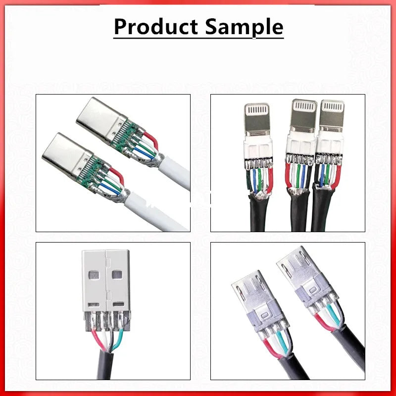 Semi-automatic Usb Data Cable Making Equipment Small Soldering Machine For Connectors USB A Micro Lightning Type C