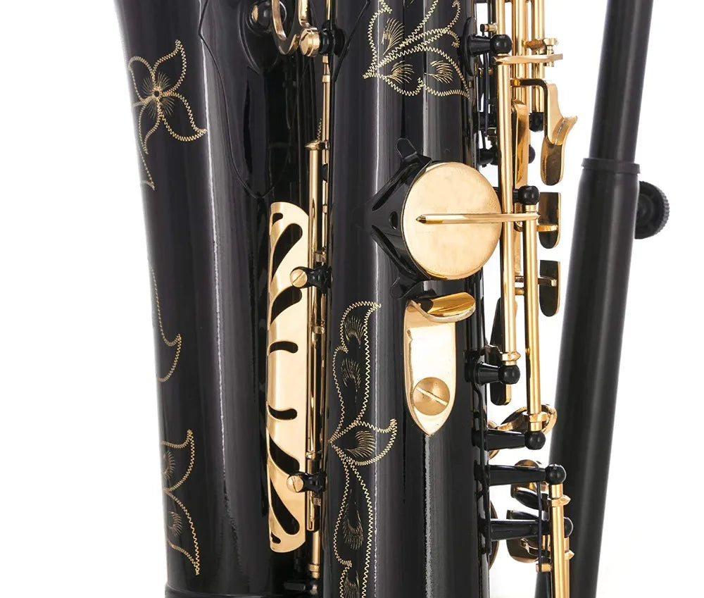 SevenAngel Professional Tenor Saxophone Bb Tune B Flat Sax  Black Nickel Gold  Surface High Quality Brass Instruments With Case