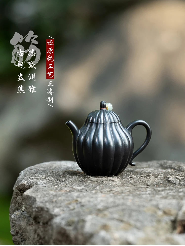 【 Changtao 】 Yixing Purple Sand Pot Tea Fully Handmade Wang Tao Restores Braised Tendon Bag Chrysanthemum Bud 160cc