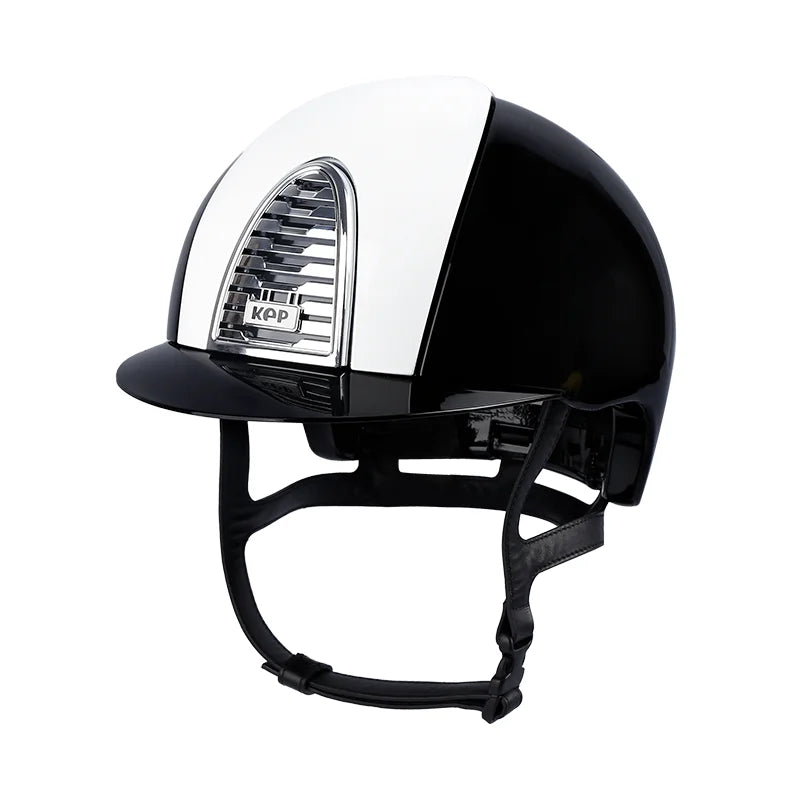 Shine shell black and white helmet riding equestrian equipments removable inner deep blue and white cromo2 head guard protection