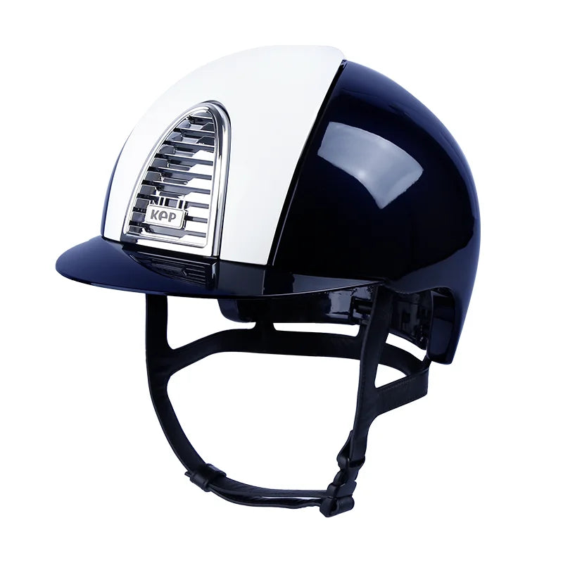 Shine shell black and white helmet riding equestrian equipments removable inner deep blue and white cromo2 head guard protection