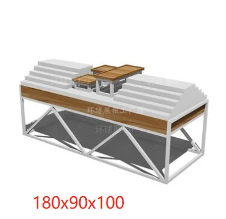 Shopping mall display cabinet, glasses display cabinet, ecological board, wood grain shelf counter, customized in Dazhong Island