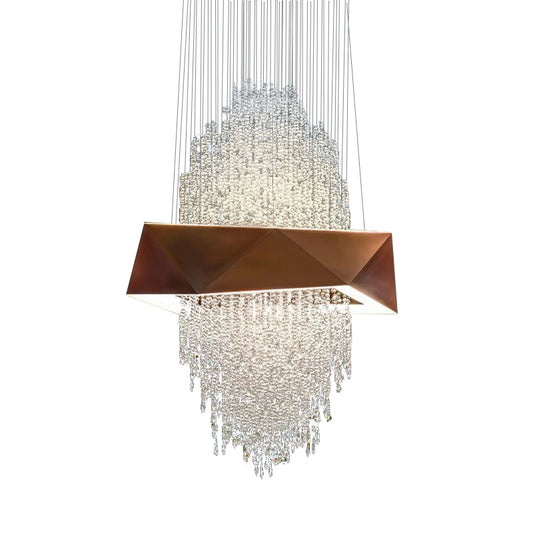 Simple modern crystal chandelier living room villa duplex restaurant creative geometric stairwell light luxury lamp