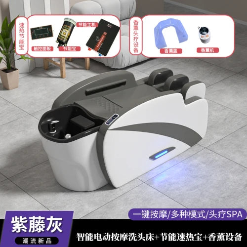 Smart Portable Shampo Chair Ergonomics Massage Head Spa Hair Wash Bed Luxury Therapy Silla Peluqueria Salon Furniture MQ50SC