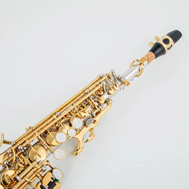 Soprano Saxophone WO37 Silvering Gold Key With Case Sax Soprano Mouthpiece Ligature Reeds Neck