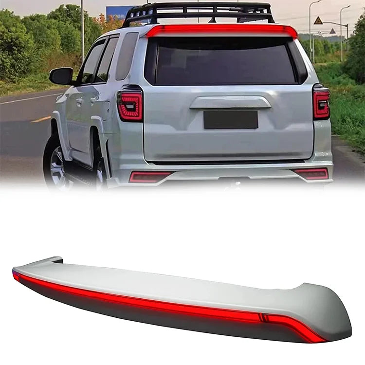 Spedking Rear roof Spoiler for 2010-2022  4Runner Rear Spoiler W/ High-Position Brake Lights Turn Signals