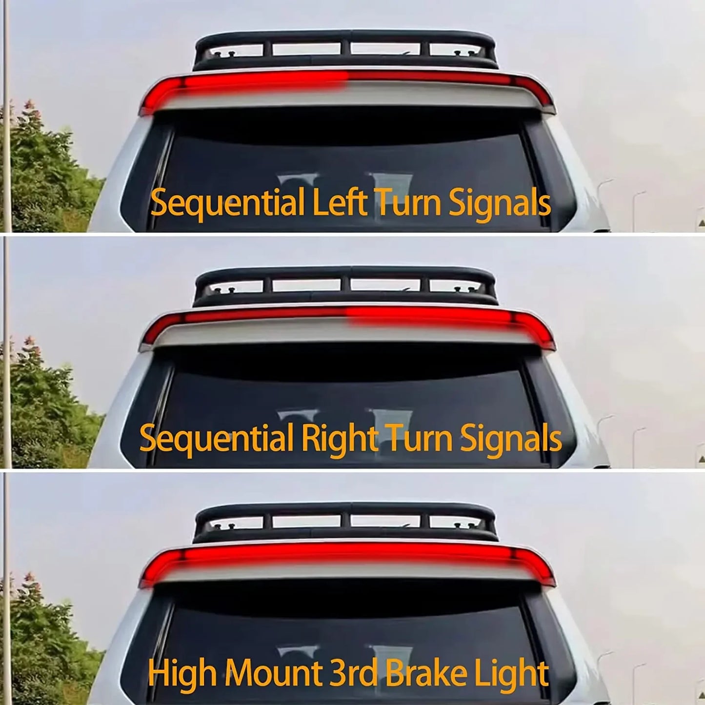 Spedking Rear roof Spoiler for 2010-2022  4Runner Rear Spoiler W/ High-Position Brake Lights Turn Signals