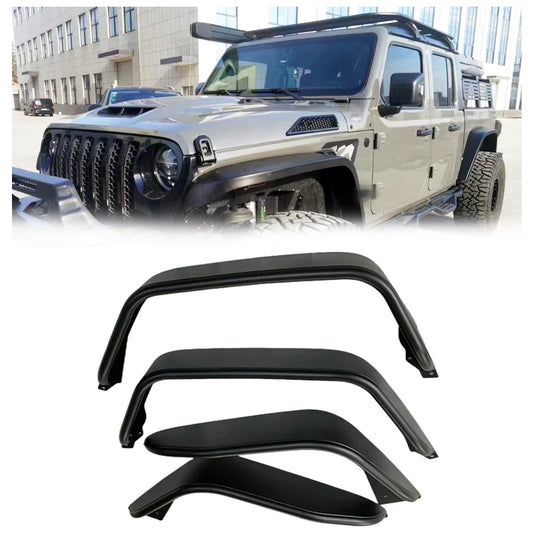 Spedking new design Car Offroad 4x4 Auto Accessories JT 4 door Aluminum  fender flares with light for jeep Gladiator