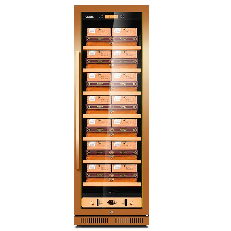 Stainless Steel Cigar Humidor Spanish Cedar Wood Shelves Intelligent Control Humidity Temperature Cigar Refrigerator Cabint
