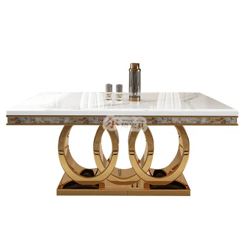 Stone Plate Dining Tables and Chairs Set Simple Rectangular Dining Table Home Mild Luxury Marble Dining Table