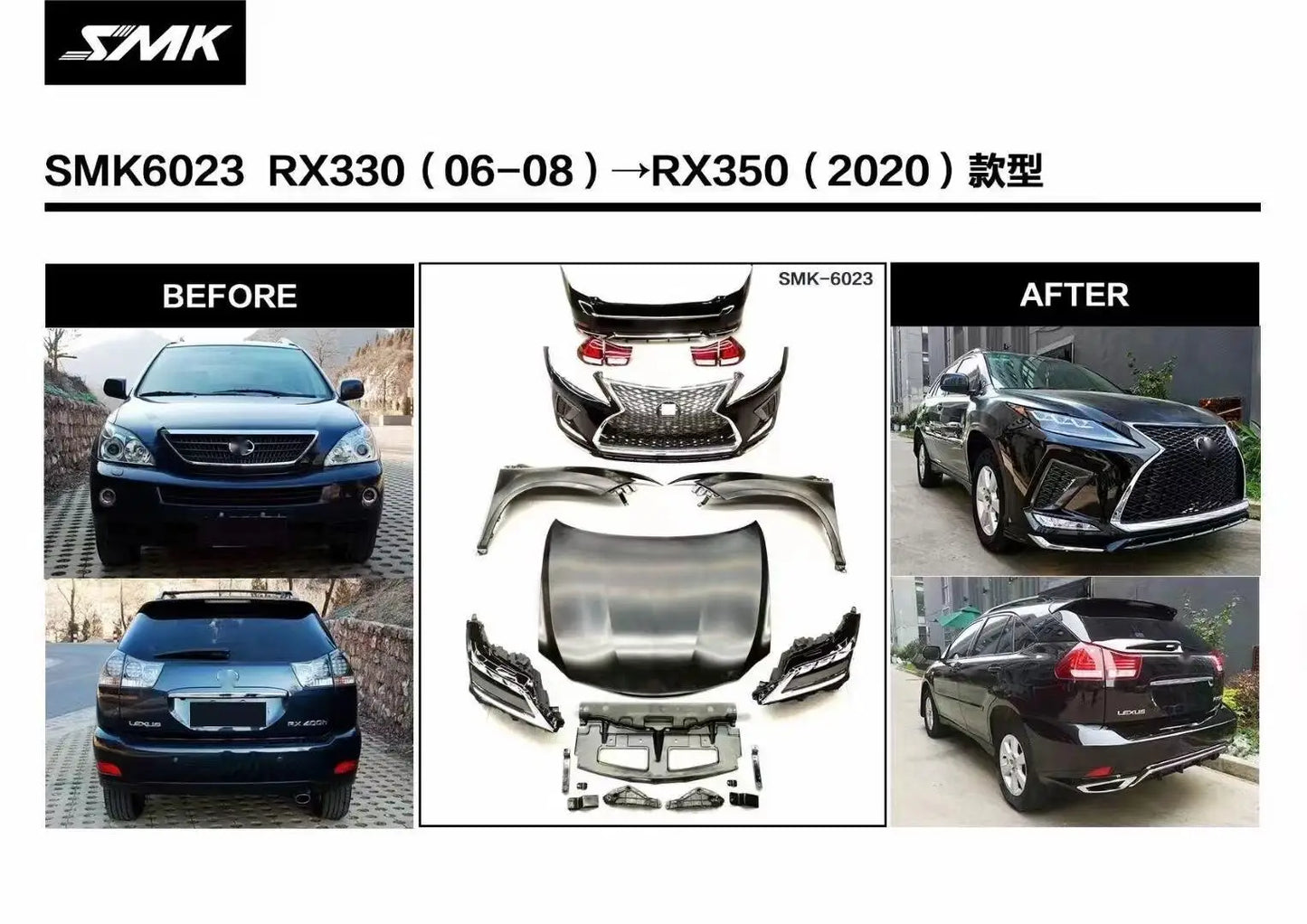 Suitable for Lexus RX270 RX350 RX450 old model to new ES NX LX front and rear headlight taillights