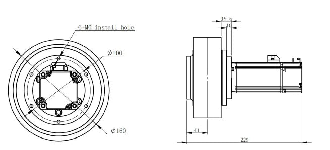 TZBOT AGV industrial robot drive wheels with servo motor control assembly TZDL-400-21-PT