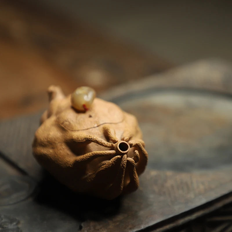 Tea Set Yixing Purple Clay Pot Bionic Device Handmade Single Sketch Pot Segment Mud Buddha's Hand Pot Flower Device Purple Sand