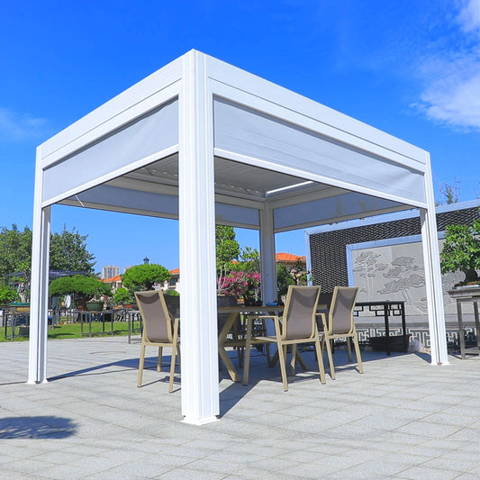 Terrace With Sliding Doors Outdoor Aluminium Waterproof Patio Pergola