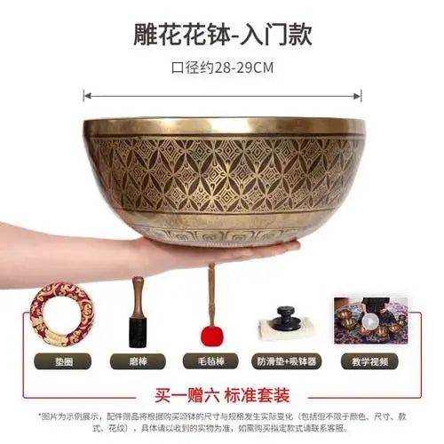 Tibetan Nepal Handmade Singing Bowls Buddha Design Tibetan Bowl for Yoga Chanting Meditation Cuenco Tibetano Sound Healing