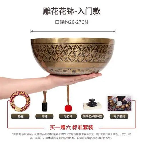 Tibetan Nepal Handmade Singing Bowls Buddha Design Tibetan Bowl for Yoga Chanting Meditation Cuenco Tibetano Sound Healing