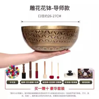 Tibetan Nepal Handmade Singing Bowls Buddha Design Tibetan Bowl for Yoga Chanting Meditation Cuenco Tibetano Sound Healing