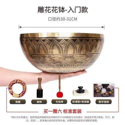 Tibetan Nepal Handmade Singing Bowls Buddha Design Tibetan Bowl for Yoga Chanting Meditation Cuenco Tibetano Sound Healing