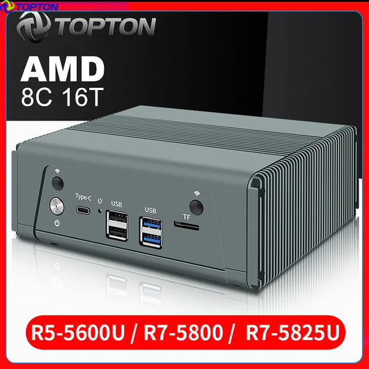 Topton AMD Mini PC Ryzen 7 5825U 5800U 4x Intel i226-V 2.5G Soft Router NAS Server Firewall Appliance  3*NVMe 2*SATA 3x4K UHD