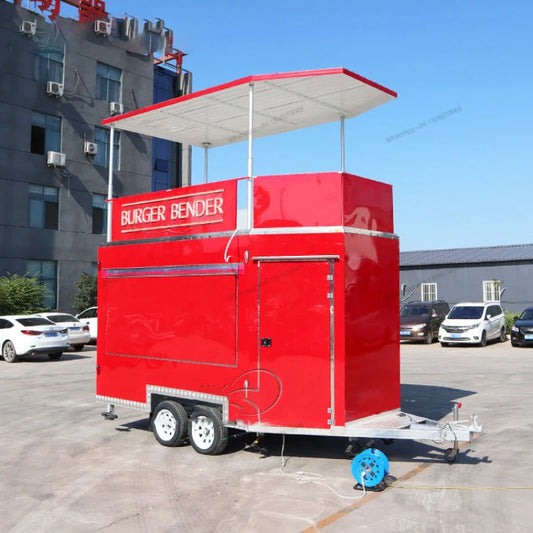 Towable mobile kitchen deep fryer food trailer