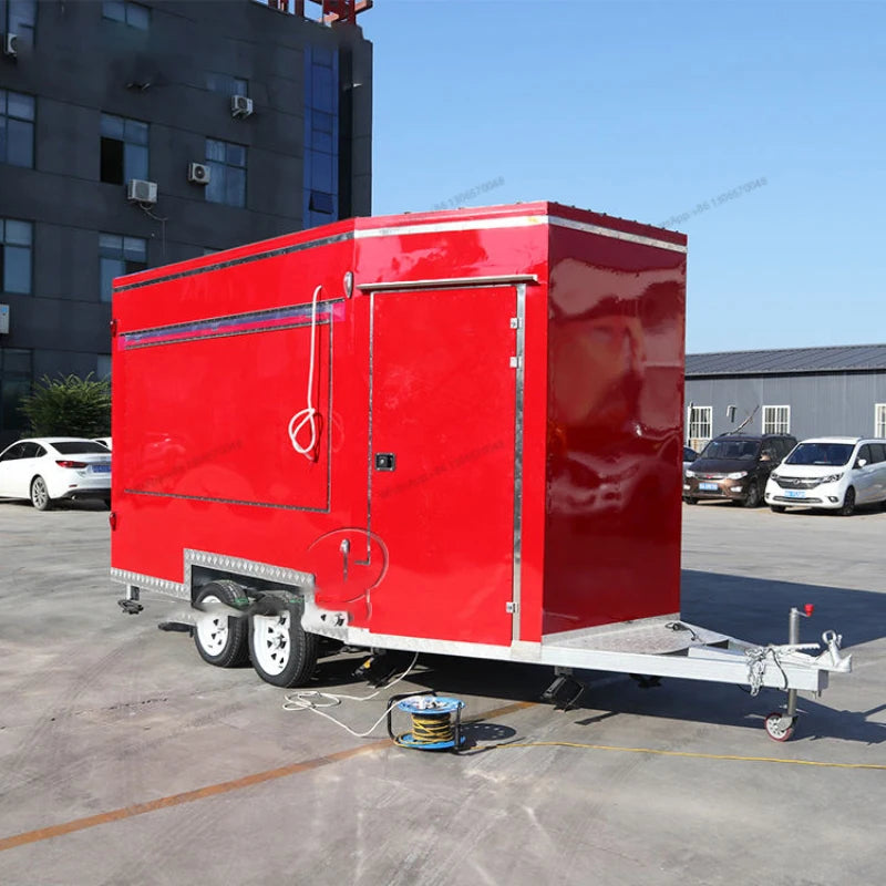 Towable mobile kitchen deep fryer food trailer