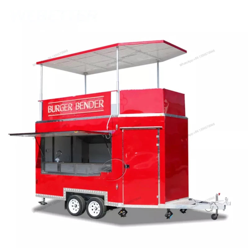 Towable mobile kitchen deep fryer food trailer