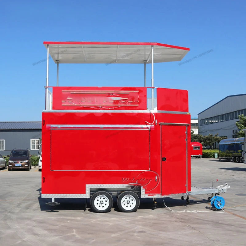 Towable mobile kitchen deep fryer food trailer