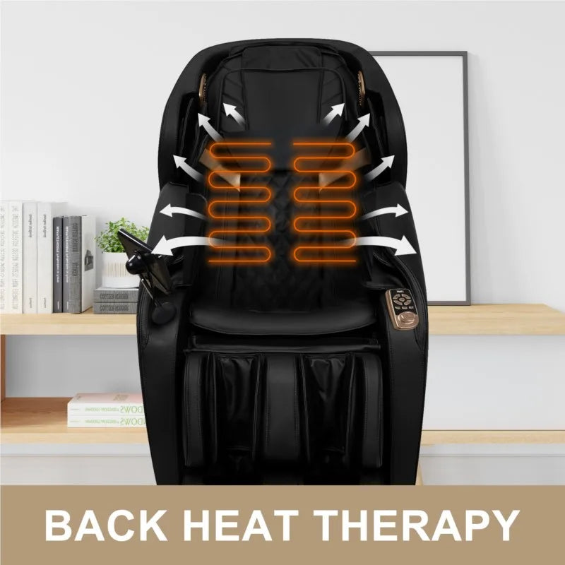 US Stock Full Body Massage Chair With Zero Gravity Recliner With Two Control Panel: Smart Large Screen & Rotary Switch